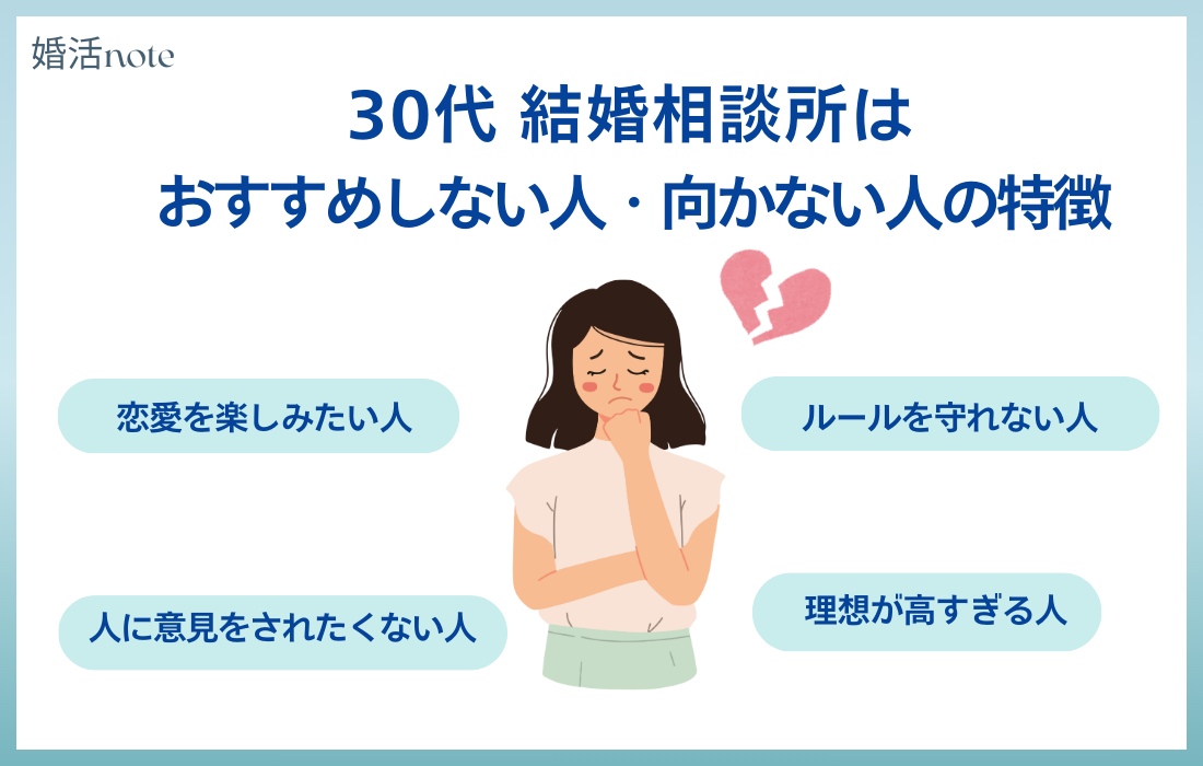 30代結婚相談所がおすすめしない人の特徴